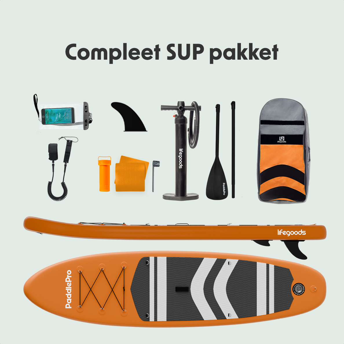 SUP Board Complete Set 320x81cm Oranje bestellen? | LifeGoods